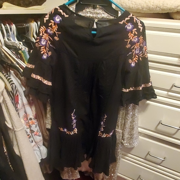 Free People Pavlo Cotton Embroidered Mini Dress XS - Picture 3 of 6